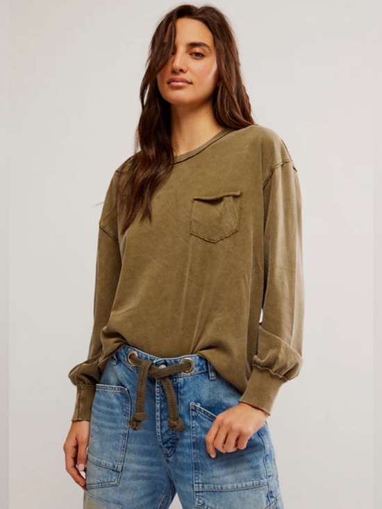 We The Free Tops - Free People We The Free Fade Into You Tee - Military Olive